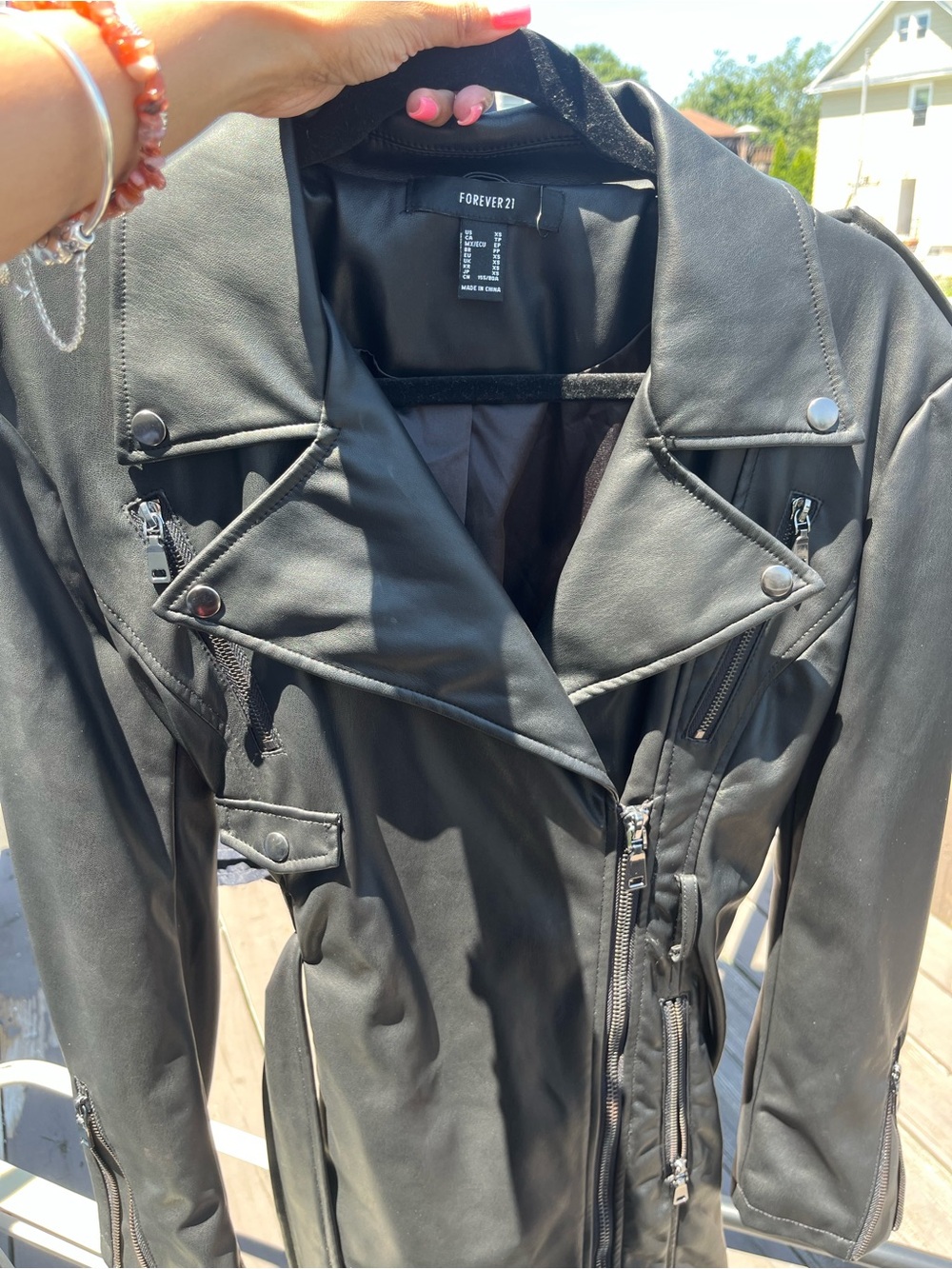 Forever 21 Black Faux Leather Biker Jacket